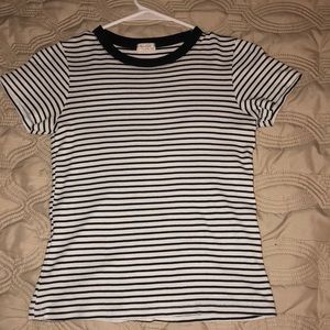 Navy Blue and White striped Tee (short sleeves)